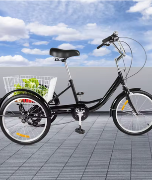 Volwassen Driewieler 20 Inch – 8 Versnellingen met Mand en Verstelbare Zitting