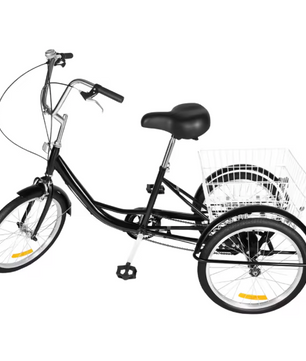 Volwassen Driewieler 20 Inch – 8 Versnellingen met Mand en Verstelbare Zitting