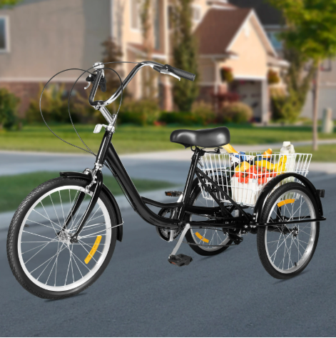 Volwassen Driewieler 20 Inch – 8 Versnellingen met Mand en Verstelbare Zitting
