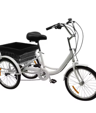 Volwassen Driewieler 20 Inch – 8 Versnellingen met Mand en Comfort Zadel