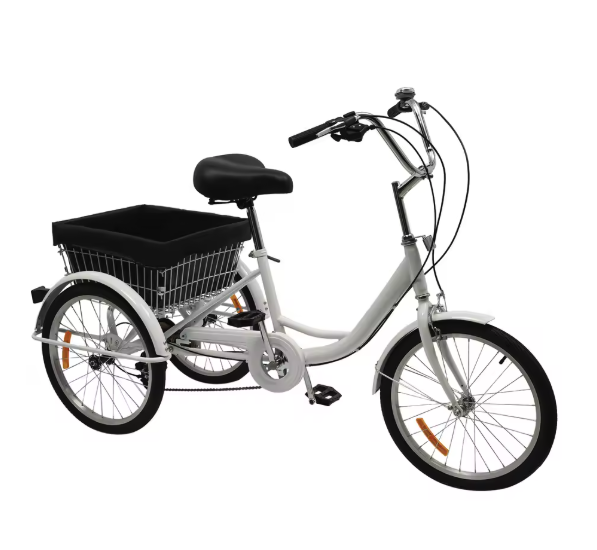 Volwassen Driewieler 20 Inch – 8 Versnellingen met Mand en Comfort Zadel