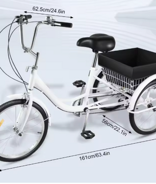 Volwassen Driewieler 20 Inch – 8 Versnellingen met Mand en Comfort Zadel