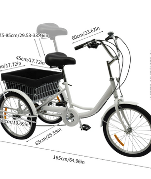 Volwassen Driewieler 20 Inch – 8 Versnellingen met Mand en Comfort Zadel