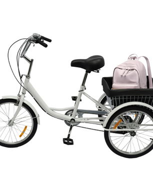 Volwassen Driewieler 20 Inch – 8 Versnellingen met Mand en Comfort Zadel
