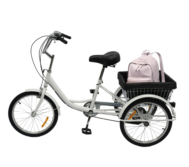 Volwassen Driewieler 20 Inch – 8 Versnellingen met Mand en Comfort Zadel