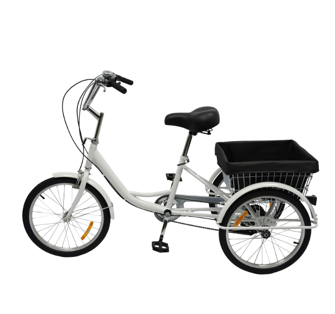 Volwassen Driewieler 20 Inch – 8 Versnellingen met Mand en Comfort Zadel