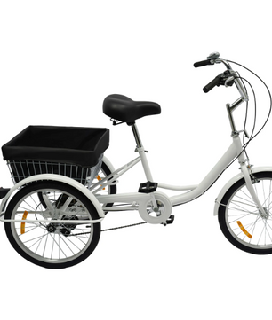 Volwassen Driewieler 20 Inch – 8 Versnellingen met Mand en Comfort Zadel