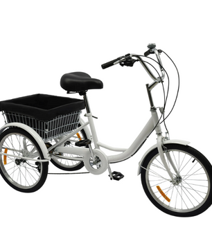 Volwassen Driewieler 20 Inch – 8 Versnellingen met Mand en Comfort Zadel