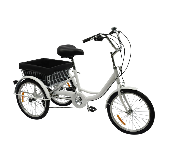 Volwassen Driewieler 20 Inch – 8 Versnellingen met Mand en Comfort Zadel