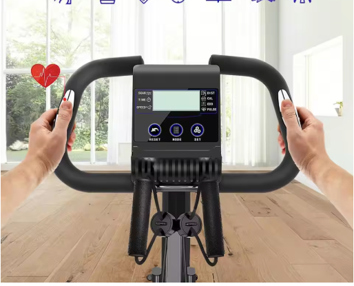 Opvouwbare Hometrainer – Fitness Fiets met 8 Weerstanden, LCD Display en Hartslagmeter
