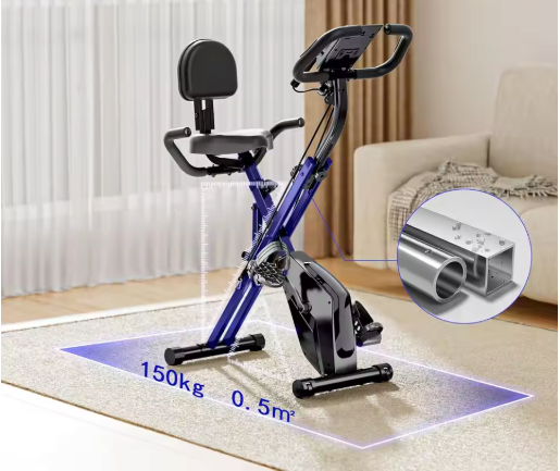 Opvouwbare Hometrainer – Fitness Fiets met 8 Weerstanden, LCD Display en Hartslagmeter