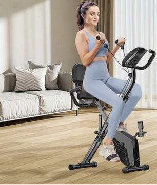 Opvouwbare Hometrainer – Fitness Fiets met 8 Weerstanden, LCD Display en Hartslagmeter