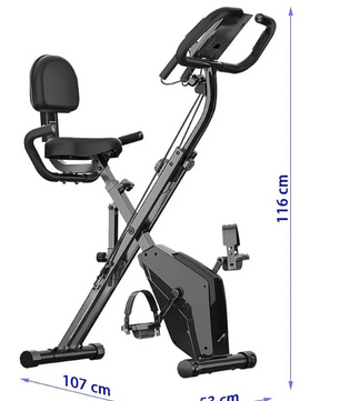 Opvouwbare Hometrainer – Fitness Fiets met 8 Weerstanden, LCD Display en Hartslagmeter