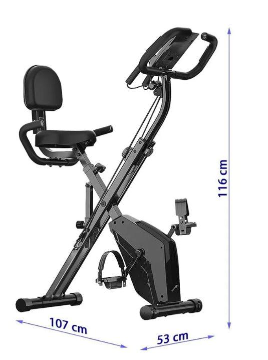 Opvouwbare Hometrainer – Fitness Fiets met 8 Weerstanden, LCD Display en Hartslagmeter