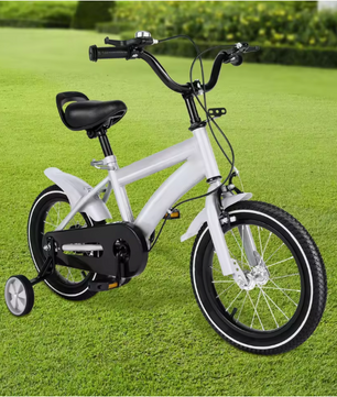 Kinderfiets 14 Inch met Zijwieltjes – Verstelbare Fiets met Dubbele Remmen voor 2-5 Jaar