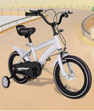 Kinderfiets 14 Inch met Zijwieltjes – Verstelbare Fiets met Dubbele Remmen voor 2-5 Jaar