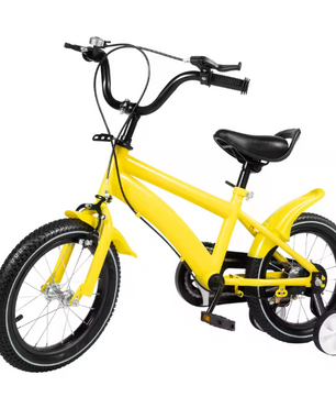 Kinderfiets 14 Inch met Zijwieltjes – Verstelbare Fiets met Dubbele Remmen voor 2-5 Jaar
