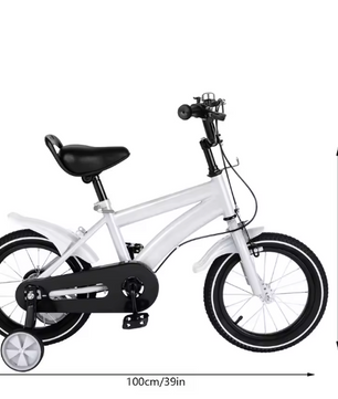 Kinderfiets 14 Inch met Zijwieltjes – Verstelbare Fiets met Dubbele Remmen voor 2-5 Jaar