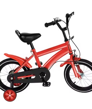 Kinderfiets 14 Inch met Zijwieltjes – Verstelbare Fiets met Dubbele Remmen voor 2-5 Jaar