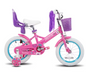 Kinderfiets met Poppenzitje en Accessoires – Meisjesfiets met Streamers, Vlag en Nummerplaat