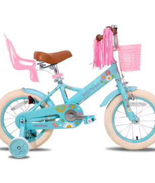 Kinderfiets met Poppenzitje en Accessoires – Meisjesfiets met Streamers, Vlag en Nummerplaat