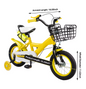 Kinderfiets met Mand en Zijwieltjes – Verstelbare Peuterfiets 12 Inch met Veilig Remsysteem