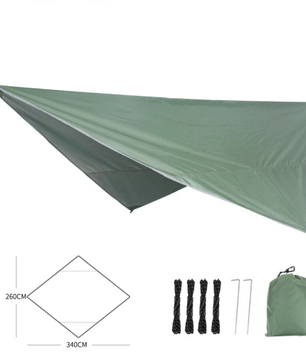 Waterdichte Tarp 340x260 cm – Ultralight Tentzeil met UV-Bescherming voor Camping en Outdoor