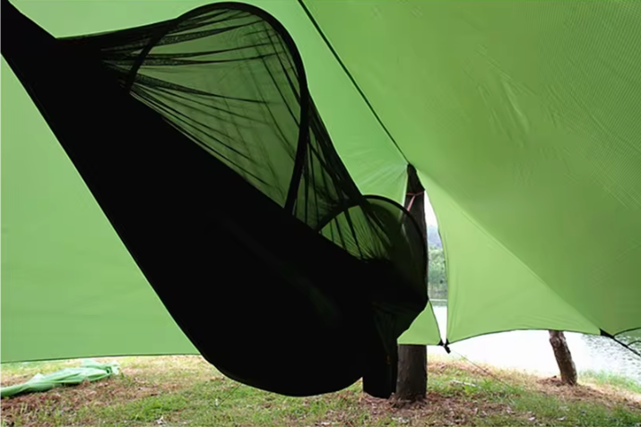 Ultralight Camping Tarp 410x290 cm – Multifunctioneel Tentzeil met Waterdichte PU Coating