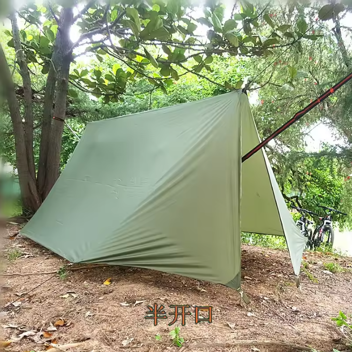 Ultralight Camping Tarp 410x290 cm – Multifunctioneel Tentzeil met Waterdichte PU Coating