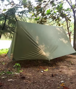 Ultralight Camping Tarp 410x290 cm – Multifunctioneel Tentzeil met Waterdichte PU Coating