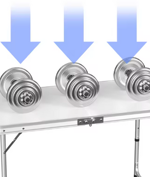 Opvouwbare Picknicktafel 120 cm – Aluminium Campingtafel met Verstelbare Hoogte en Handgreep