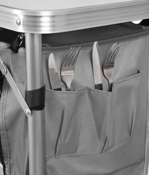 Opvouwbare Camping Keukenkast – Aluminium Kooktafel met Opbergruimte en Windscherm