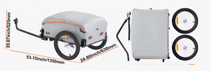Opvouwbare Fiets Cargo Trailer – Bagageaanhanger tot 45 kg met Waterdichte Hoes en Reflectoren