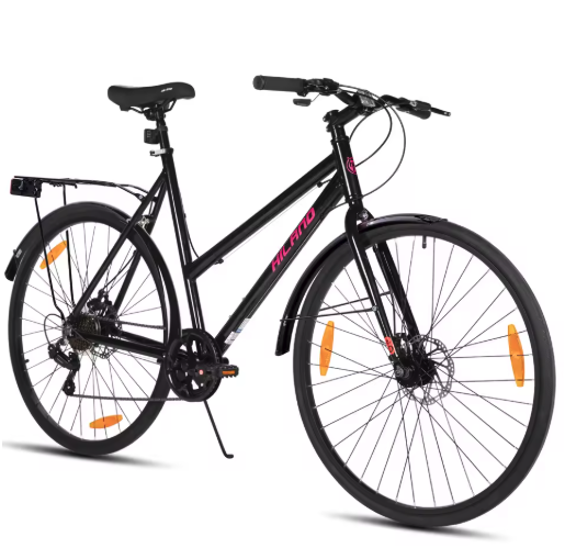 Stadsfiets 700C – Aluminium Fiets met 7 Versnellingen, Drager en Spatborden