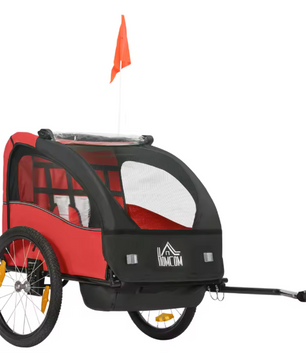 Fietskar voor Kinderen – 2 Zitplaatsen met Veiligheidsgordels en Opbergruimte