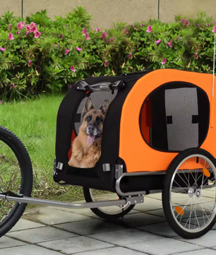 Opvouwbare Hondenfietskar – Fiets Trailer voor Huisdieren tot 44 kg met Ventilatie en Snelle Montage