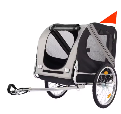 Opvouwbare Hondenfietskar – Fiets Trailer voor Huisdieren tot 44 kg met Ventilatie en Snelle Montage