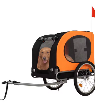 Opvouwbare Hondenfietskar – Fiets Trailer voor Huisdieren tot 44 kg met Ventilatie en Snelle Montage