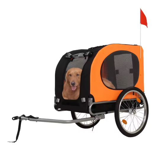 Opvouwbare Hondenfietskar – Fiets Trailer voor Huisdieren tot 44 kg met Ventilatie en Snelle Montage