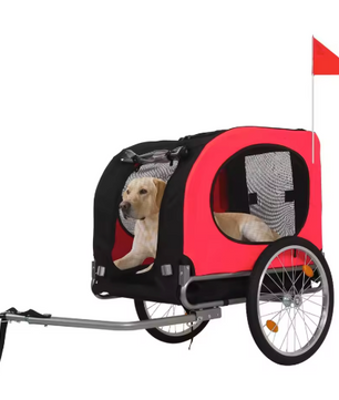 Opvouwbare Hondenfietskar – Fiets Trailer voor Huisdieren tot 44 kg met Ventilatie en Snelle Montage