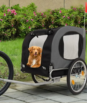 Opvouwbare Hondenfietskar – Fiets Trailer voor Huisdieren tot 44 kg met Ventilatie en Snelle Montage