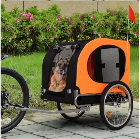 Opvouwbare Hondenfietskar – Fiets Trailer voor Huisdieren tot 44 kg met Ventilatie en Snelle Montage