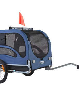 Opvouwbare Hondenfietskar – Fietsaanhanger voor Huisdieren tot 45 kg met Reflectoren en Vlag