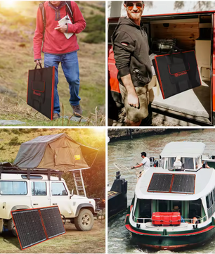 Opvouwbaar Zonnepaneel 100W–300W – Draagbaar Solar Paneel met 12V Controller voor Camping en Outdoor