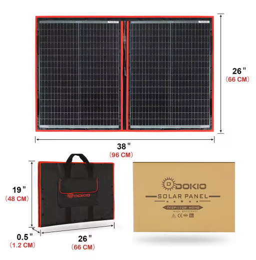 Opvouwbaar Zonnepaneel 100W–300W – Draagbaar Solar Paneel met 12V Controller voor Camping en Outdoor