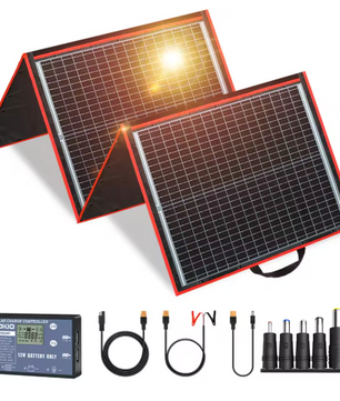 Opvouwbaar Zonnepaneel 100W–300W – Draagbaar Solar Paneel met 12V Controller voor Camping en Outdoor