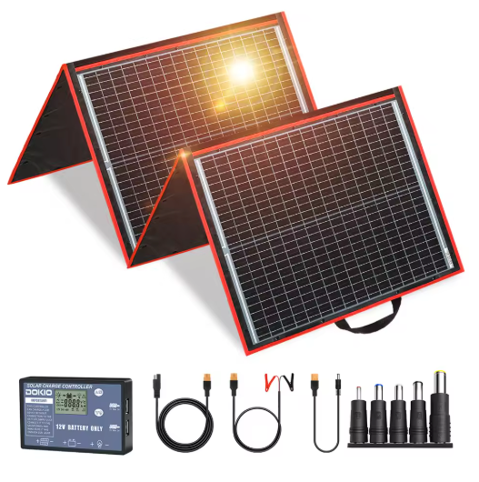 Opvouwbaar Zonnepaneel 100W–300W – Draagbaar Solar Paneel met 12V Controller voor Camping en Outdoor