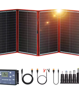 Opvouwbaar Zonnepaneel 100W–300W – Draagbaar Solar Paneel met 12V Controller voor Camping en Outdoor
