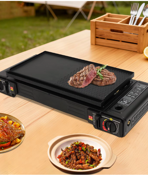 Draagbaar 2-Pits Camping Gasstel – 2x 2500W met Automatische Ontsteking en Draagkoffer