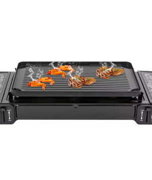 Draagbaar 2-Pits Camping Gasstel 2500W – Met Bakplaat, Automatische Ontsteking en Draagkoffer